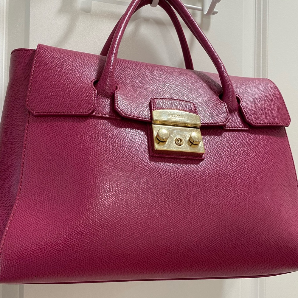 Furla Top Handle Purse Fuchsia  Pink New